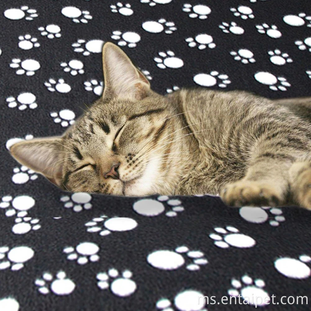 Selimut selimut haiwan peliharaan anjing kucing comel dengan cetakan kaki haiwan kesayangan untuk anak anjing anak anjing dan pek haiwan kecil sebanyak 6